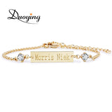 Crystal Baby Bracelet 25*6 mm Bar Personalized Name Engraved Graduation Gift