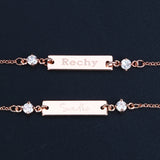 Crystal Baby Bracelet 25*6 mm Bar Personalized Name Engraved Graduation Gift