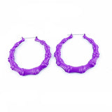 Personalized Bamboo Earring Round Hoops Colorful Arcylic Earring