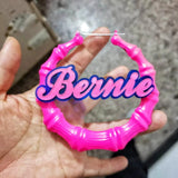 Personalized Bamboo Earring Round Hoops Colorful Arcylic Earring