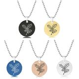 Personalized Moon Flower Carved Letter Necklace