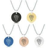 Personalized Moon Flower Carved Letter Necklace