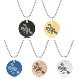 Personalized Moon Flower Carved Letter Necklace