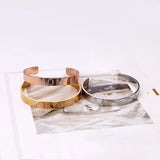 Fashion Crystal Bangle Stainless Steel Name Bracelet for Women