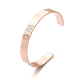 Fashion Crystal Bangle Stainless Steel Name Bracelet for Women
