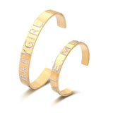 Fashion Crystal Bangle Stainless Steel Name Bracelet for Women