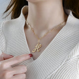 Zircon Name Pendant Stainless Steel Necklace for Women