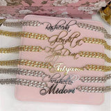 Cuban Name Plate Necklace Iced Cuban Link Chain Stainless Steel Pendant