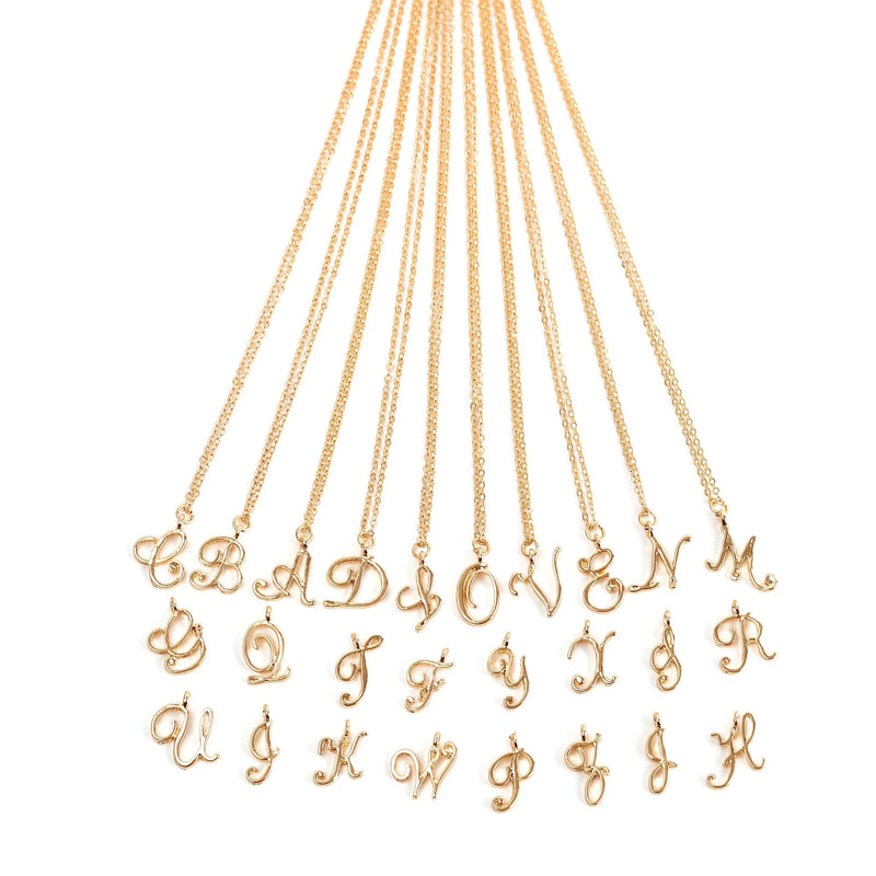 Cursive Letter Necklace Personalized Name Initial Gift