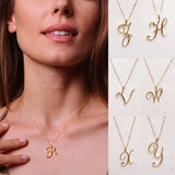 Cursive Letter Necklace Personalized Name Initial Gift