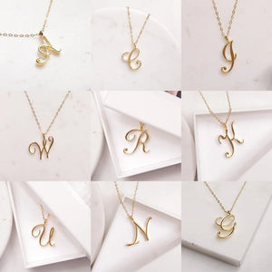 Cursive Letter Necklace Personalized Name Initial Gift