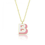 Enamel Initial Necklace Stainless Steel Jewelry for Girls