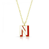 Enamel Initial Necklace Stainless Steel Jewelry for Girls