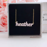 Enamel Name Necklace 18k Plated Stainless Steel Nameplate Pendant