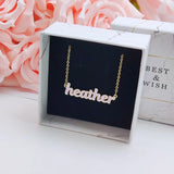 Enamel Name Necklace 18k Plated Stainless Steel Nameplate Pendant