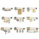 Eye Brooch Pin Crystal Buckle Clip Collar Pin Eye Pendant Brooch Pin Jewelry