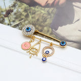 Eye Brooch Pin Crystal Buckle Clip Collar Pin Eye Pendant Brooch Pin Jewelry