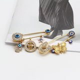 Eye Brooch Pin Crystal Buckle Clip Collar Pin Eye Pendant Brooch Pin Jewelry