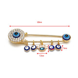Eye Brooch Pin Crystal Buckle Clip Collar Pin Eye Pendant Brooch Pin Jewelry