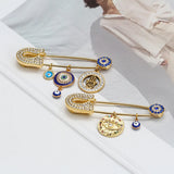 Eye Brooch Pin Crystal Buckle Clip Collar Pin Eye Pendant Brooch Pin Jewelry
