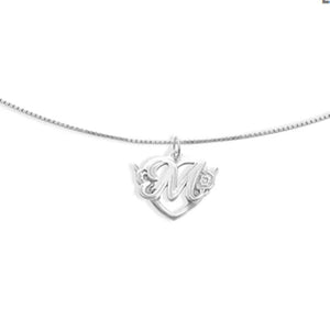 Flower Letter Pendant Necklace Minimalist Choker A-Z Chain Box Jewelry