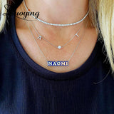 Personalized Nameplate Choker Necklace Engraved Enamel Pendant Gift