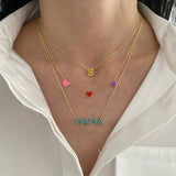 Enamel Letters Necklace For Mom Personalized Pendant