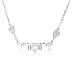 Personalized CZ Mom Necklace for Mother's Gift
