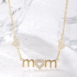 Personalized CZ Mom Necklace for Mother's Gift
