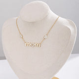 Personalized CZ Mom Necklace for Mother's Gift