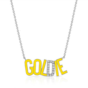 Custom Name Enamel Necklace Zirconia Stainless Steel Jewelry
