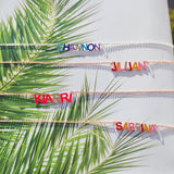 Custom Name Enamel Necklace Zirconia Stainless Steel Jewelry
