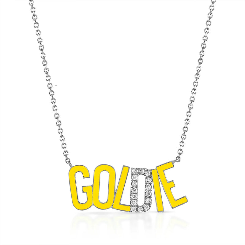 Custom Name Enamel Necklace Zirconia Stainless Steel Jewelry