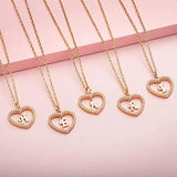 Name Initial Letters Necklace Ladies Heart A-Z Letter Name Pendant Necklace
