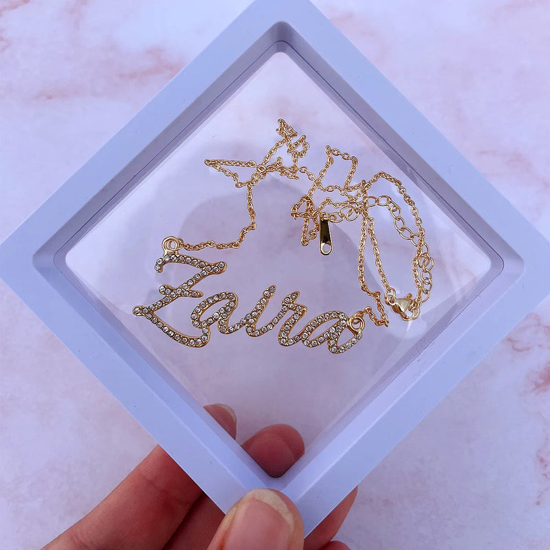 Custom Zircon Script Name Necklace