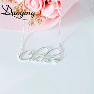 Personalized Heart Nameplate Pendant Necklace for Women