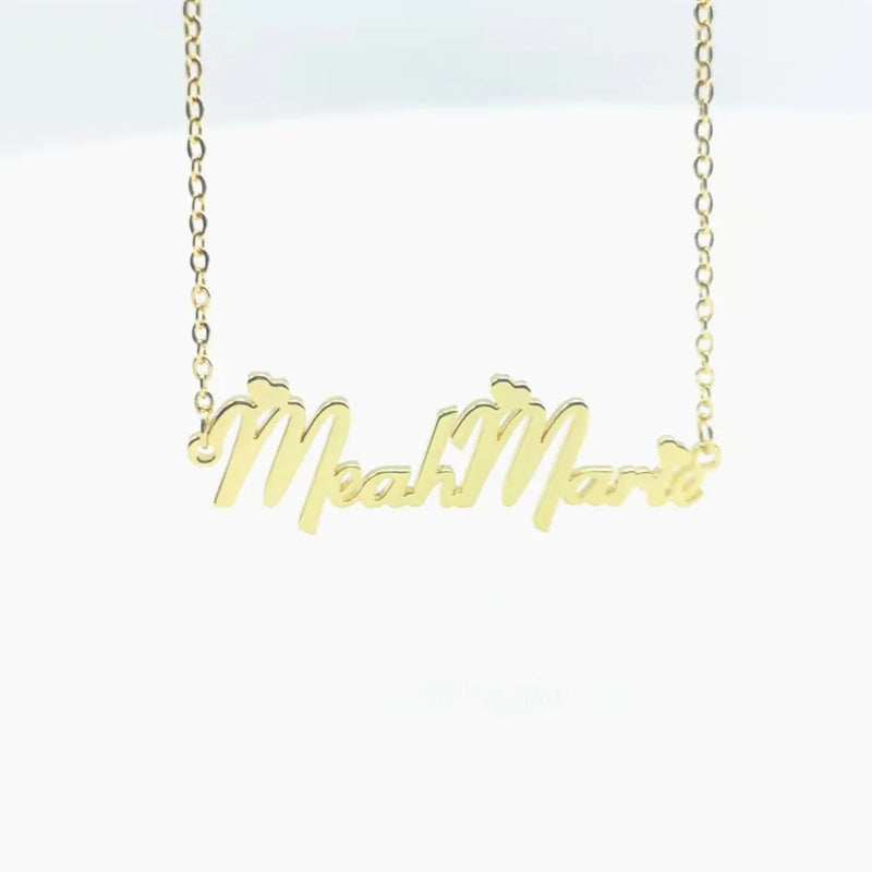 Personalized Heart Nameplate Pendant Necklace for Women