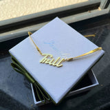 Personalized Name Necklace With Snake Chains Stainless Steel Plated