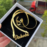 Personalized Name Necklace With Snake Chains Stainless Steel Plated