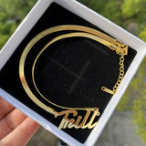 Personalized Name Necklace With Snake Chains Stainless Steel Plated