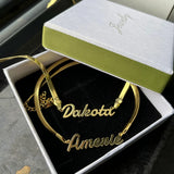 Personalized Name Necklace With Snake Chains Stainless Steel Plated
