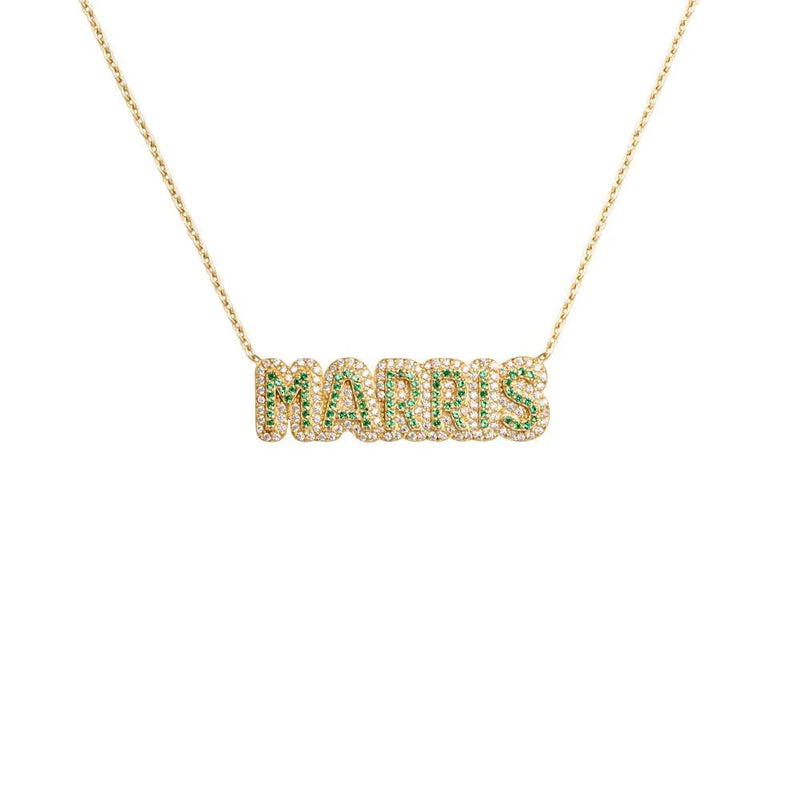 Zircon Letter Birthstone Pendant Necklace-Plated Jewelry