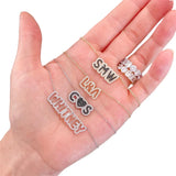 Zircon Letter Birthstone Pendant Necklace-Plated Jewelry