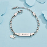 Personalized Baby ID Engraved Bracelet with Letter Pendant