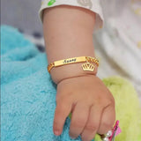 Personalized Baby ID Engraved Bracelet with Letter Pendant