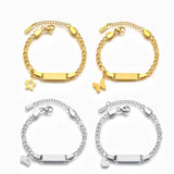 Personalized Baby ID Engraved Bracelet with Letter Pendant