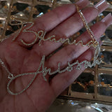 Personalized Name Necklace with Birthstone Zircon Pendant