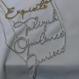 Personalized Name Necklace with Birthstone Zircon Pendant