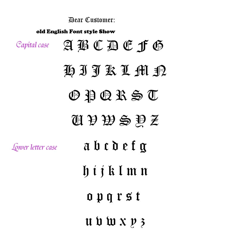 Shoe-buckle Old English Font Stainless Steel Charms