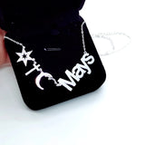 Minimalist Nameplate Necklace with Dripping Oil Pendant Choker